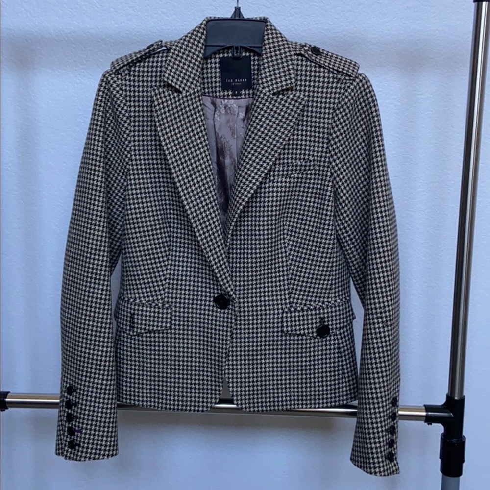 Ted Baker houndstooth wool blazer